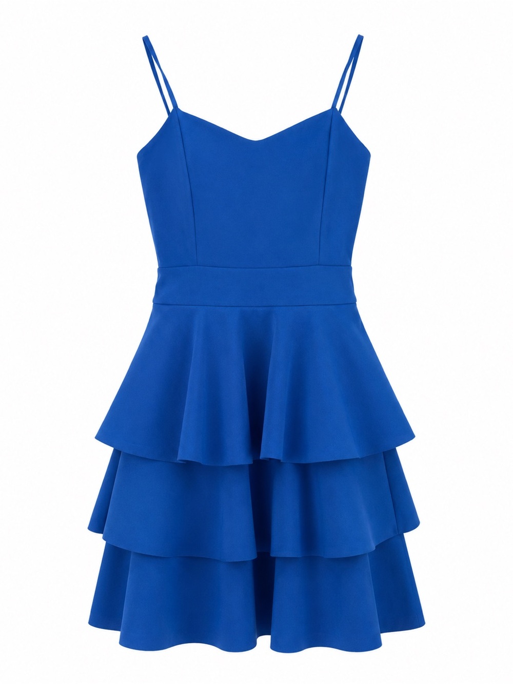 💙 Stunning Italian Boutique Blue Tiered Dress – Size Small 🇮🇹